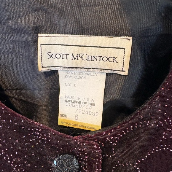 Vintage Scott McClintock Purple Velvet Blazer - Picture 3 of 4